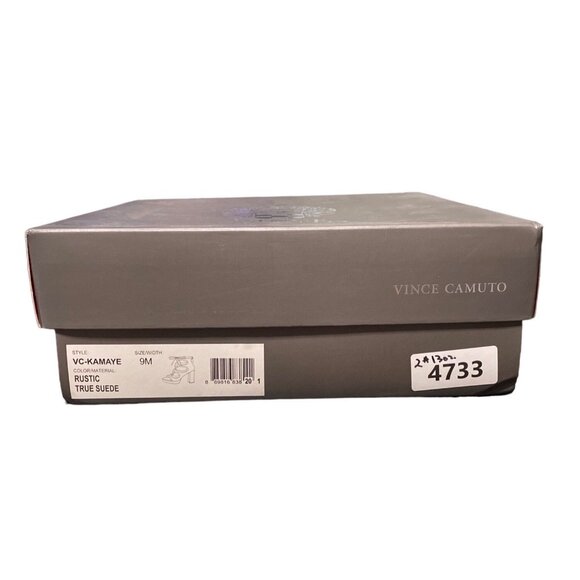 Vince Camuto VC-Kamaye 9M 39 Women Shoes 5” Heel Suede Tan Lace-Up Leather - Picture 10 of 14